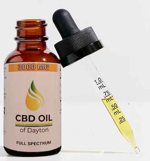 3000 mg cbd oil bottle with dropper out