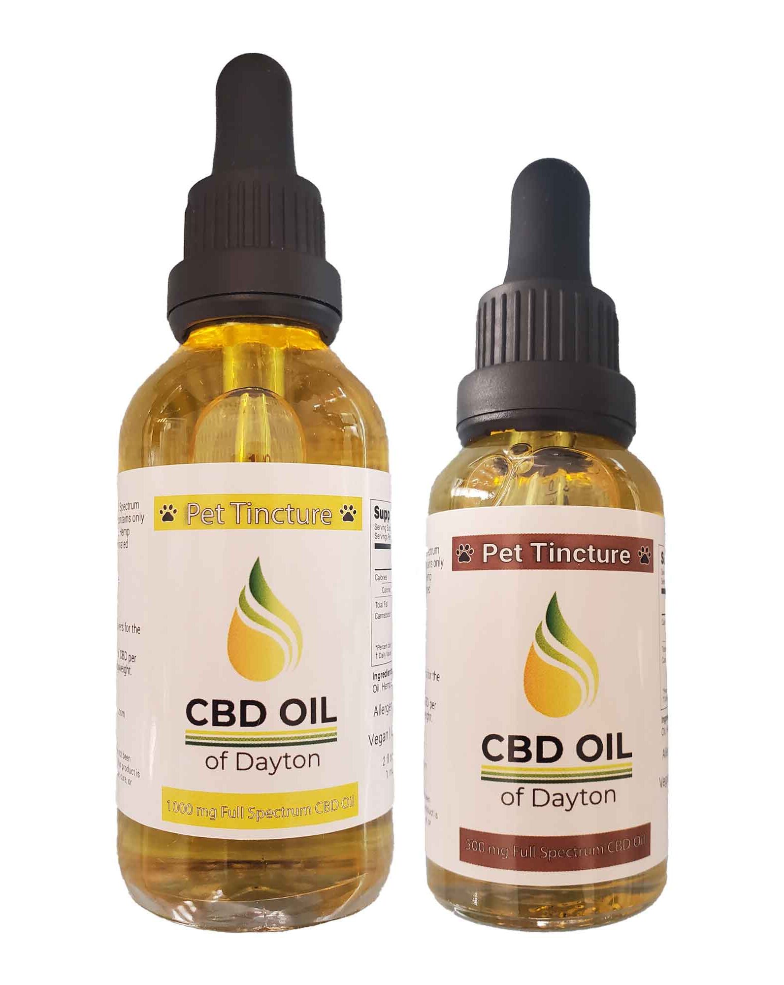 pet oil 500 and 1000 mg side by side